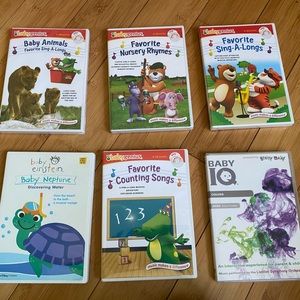 Baby Genius dvds, Baby Einstein dvd, & Baby IQ dvd. 6 total - 3 are NWT.